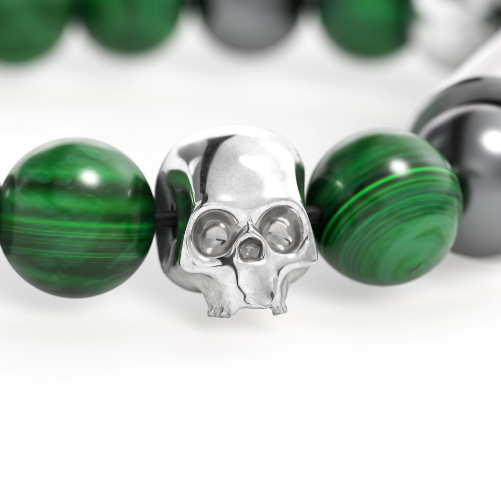 Punch Bracelet Verde Cobre Skull-2.webp