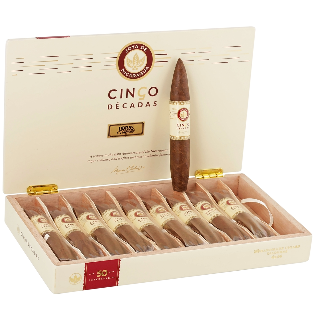 JOYA DE NICARAGUA CINCO DÉCADAS DIADEMA 6 X 54 10 CIGARS