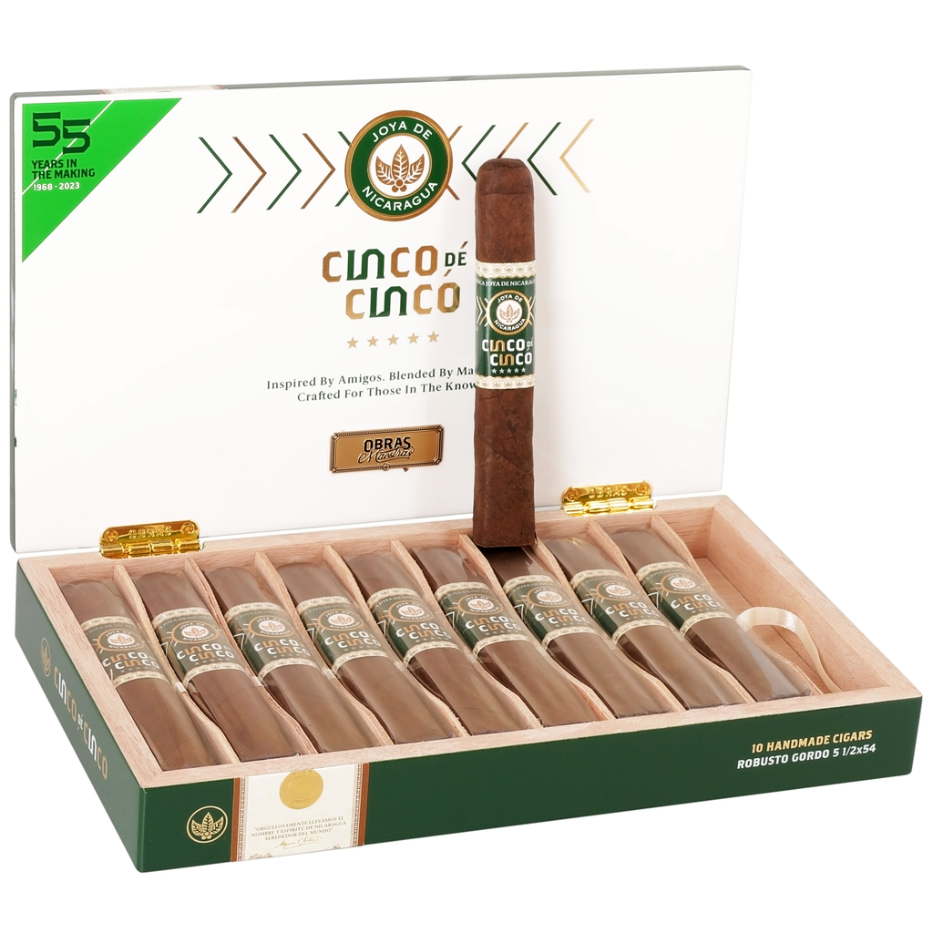 JOYA DE NICARAGUA CINCO DE CINCO ROBUSTO GORDO 5 1/2 X 54 10 CIGARS