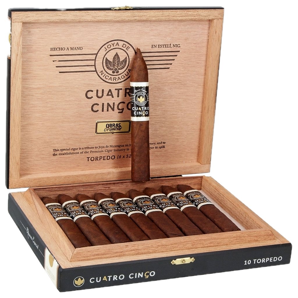 JOYA DE NICARAGUA CUATRO CINCO RESERVA ESPECIAL TORPEDO 6 1/4 X 50 10 CIGARS