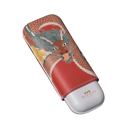 LEATHER CASE FOR 2 CIGARS "DRAGON"