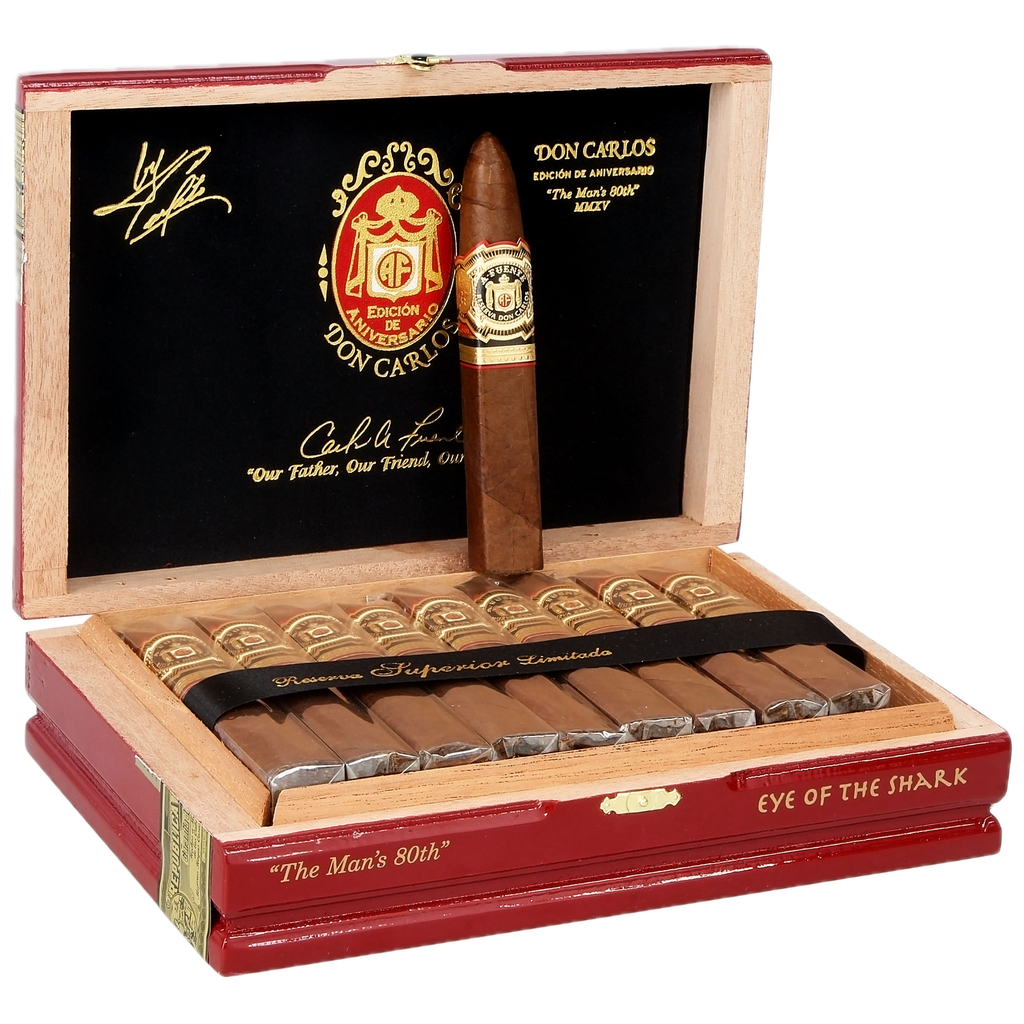 ARTURO FUENTE DON CARLOS DON CARLOS THE MAN'S 80TH/EYE OF THE SHARK 20 CIGARS