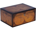 [HUM-OLD WORLD-BOV] HUMIDOR SUPREME OLD WORLD, 55-95 CIGAR CAPACITY HUMIDOR, ANTIQUE MAP PHOTOFINISH