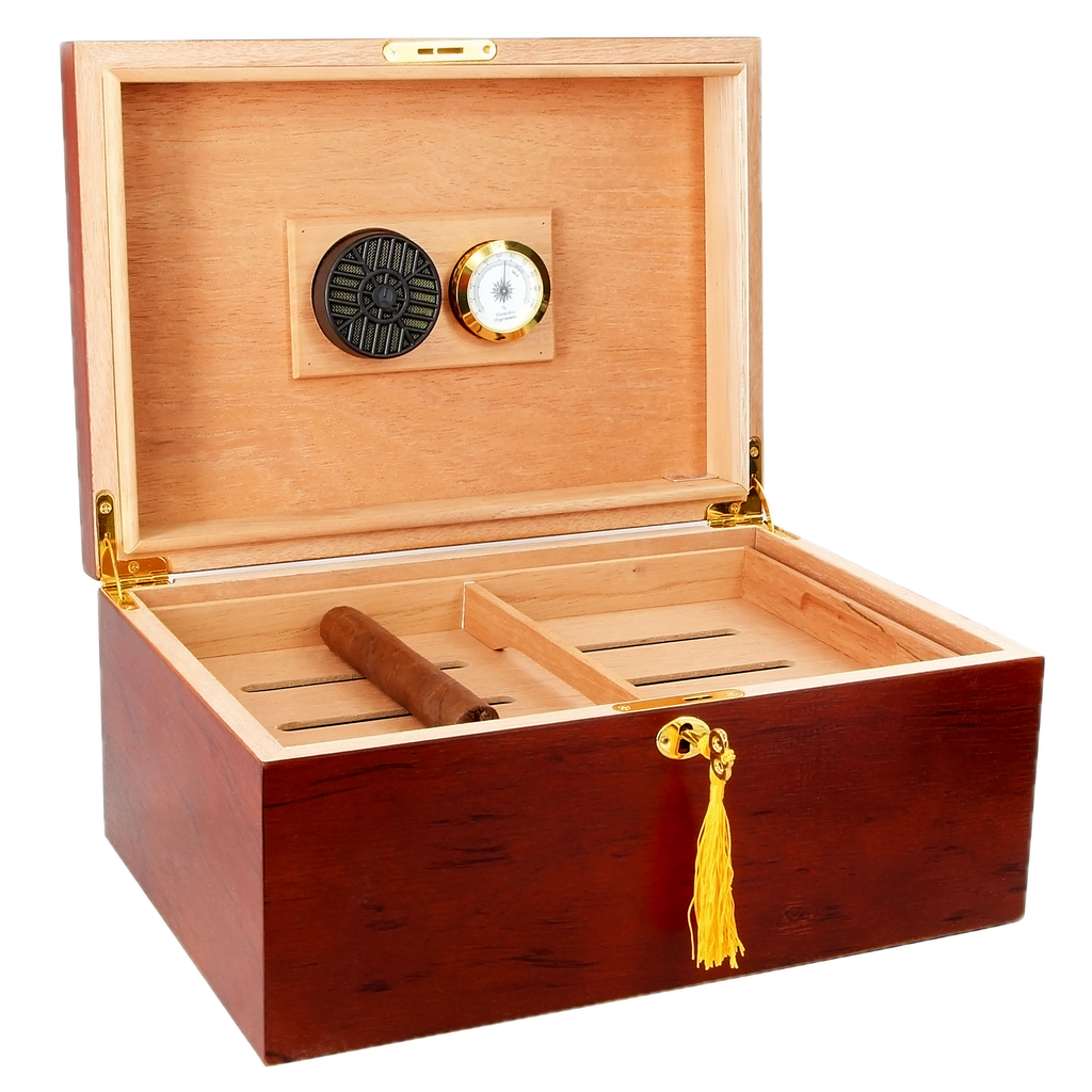 [HUM-75DR-BOV] MILANO - 75 CIGAR HUMIDOR ROSE, WOOD
