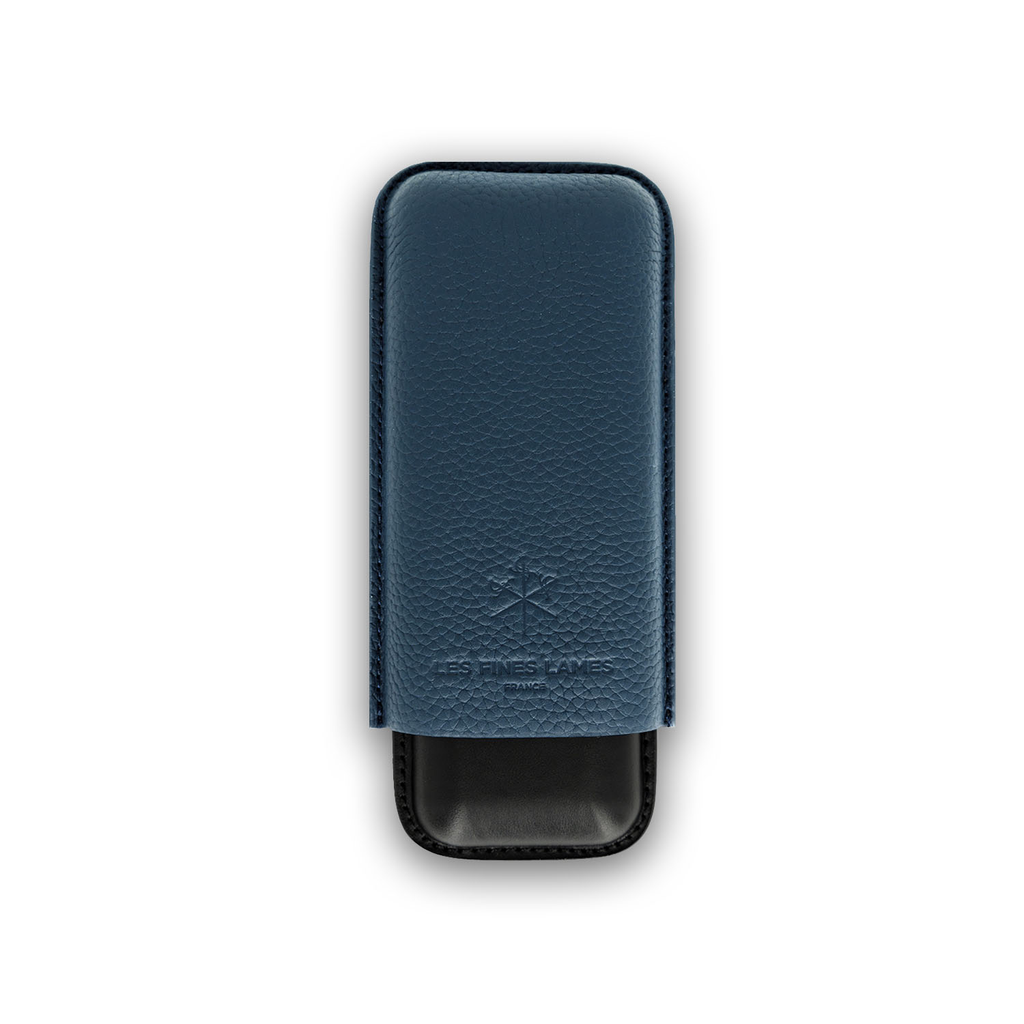[CA7008003] CIGAR CASE CIGAR CASE - DUO BLUE PEBBLE LEATHER  