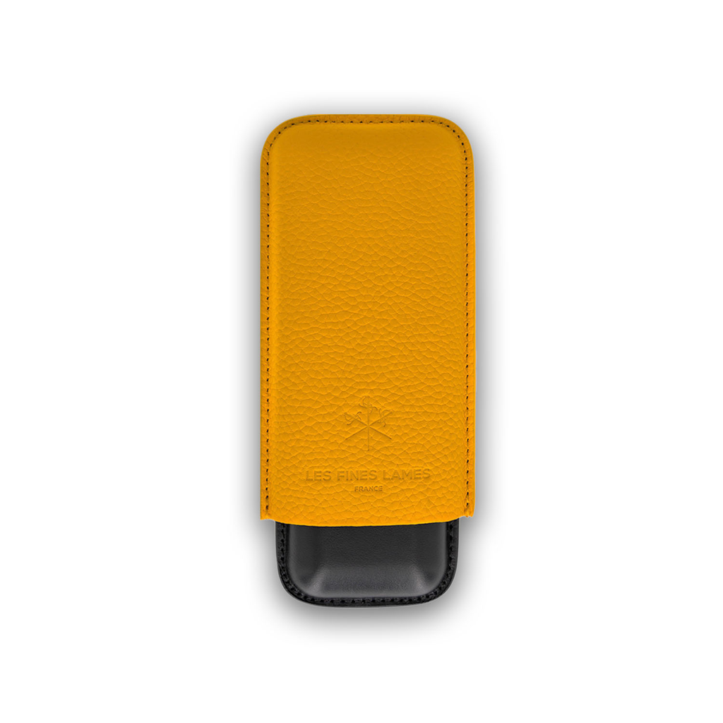 [CA7008004] CIGAR CASE CIGAR CASE - DUO YELLOW PEBBLE LEATHER 