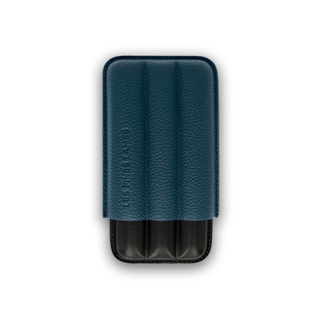 [CA7108003] CIGAR CASE CIGAR CASE - TRIO BLUE PEBBLE LEATHER 