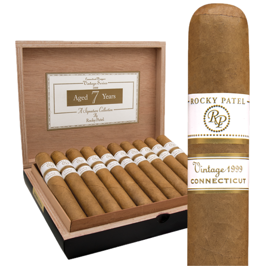 ROCKY PATEL VINTAGE SERIES 1999 - 7 YEAR AGED CONNECTICUT WRAPPER PETITE CORONA 20 CIGARS