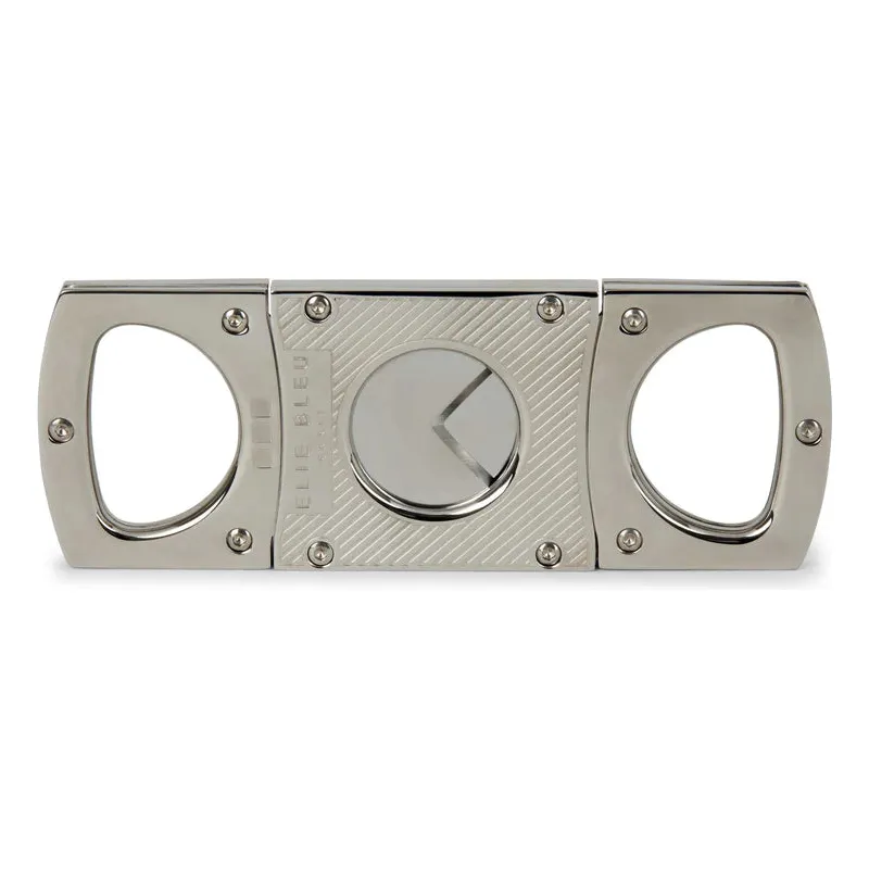 CIGAR CUTTER STAINLESS STEEL POLISHED / DIAGONAL LINES