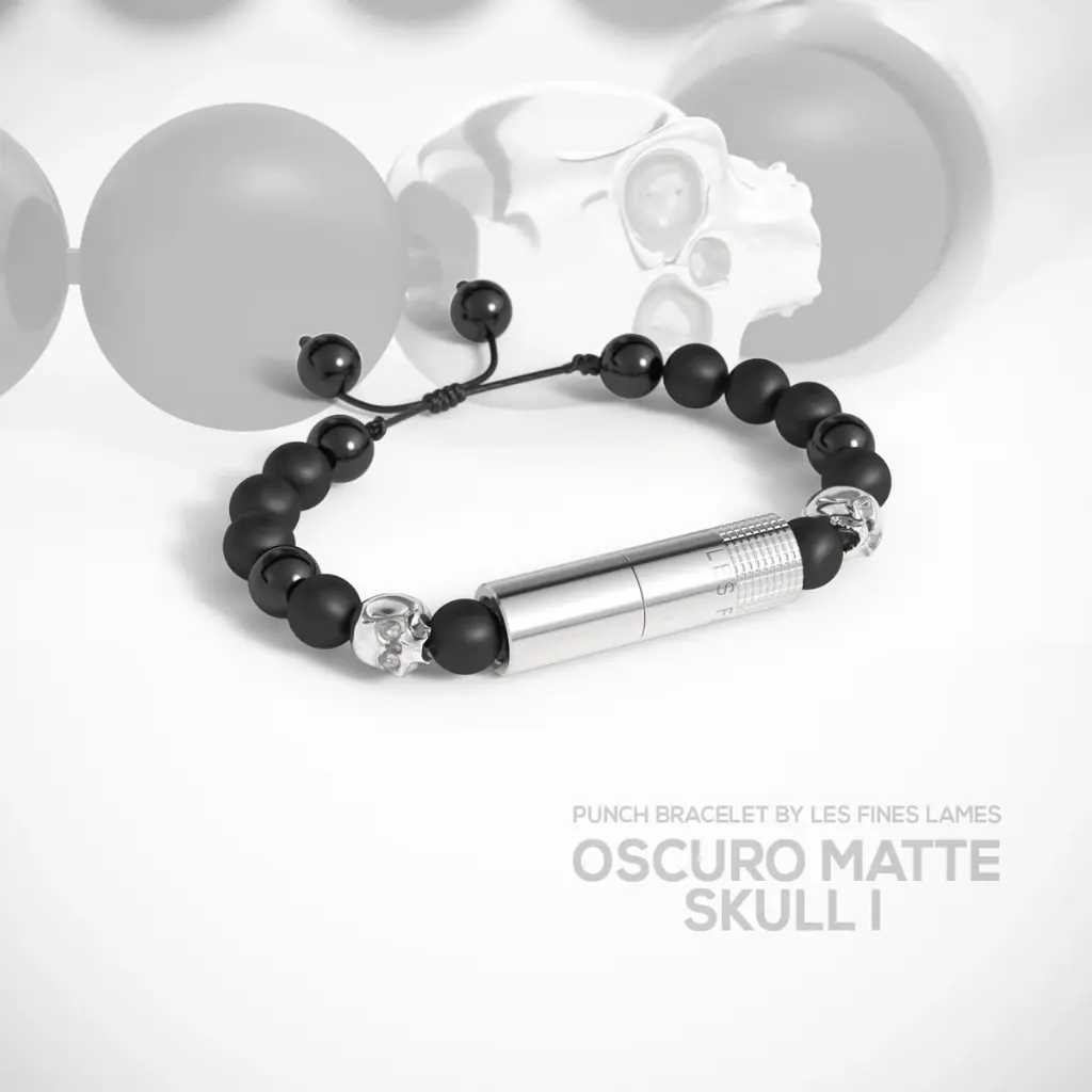 [BP3128015] PUNCH BRACELET - OSCURO MATTE SKULL I
