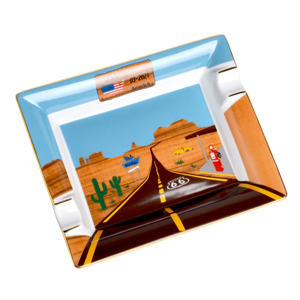 PORCELAIN ASHTRAY "ROAD 66"