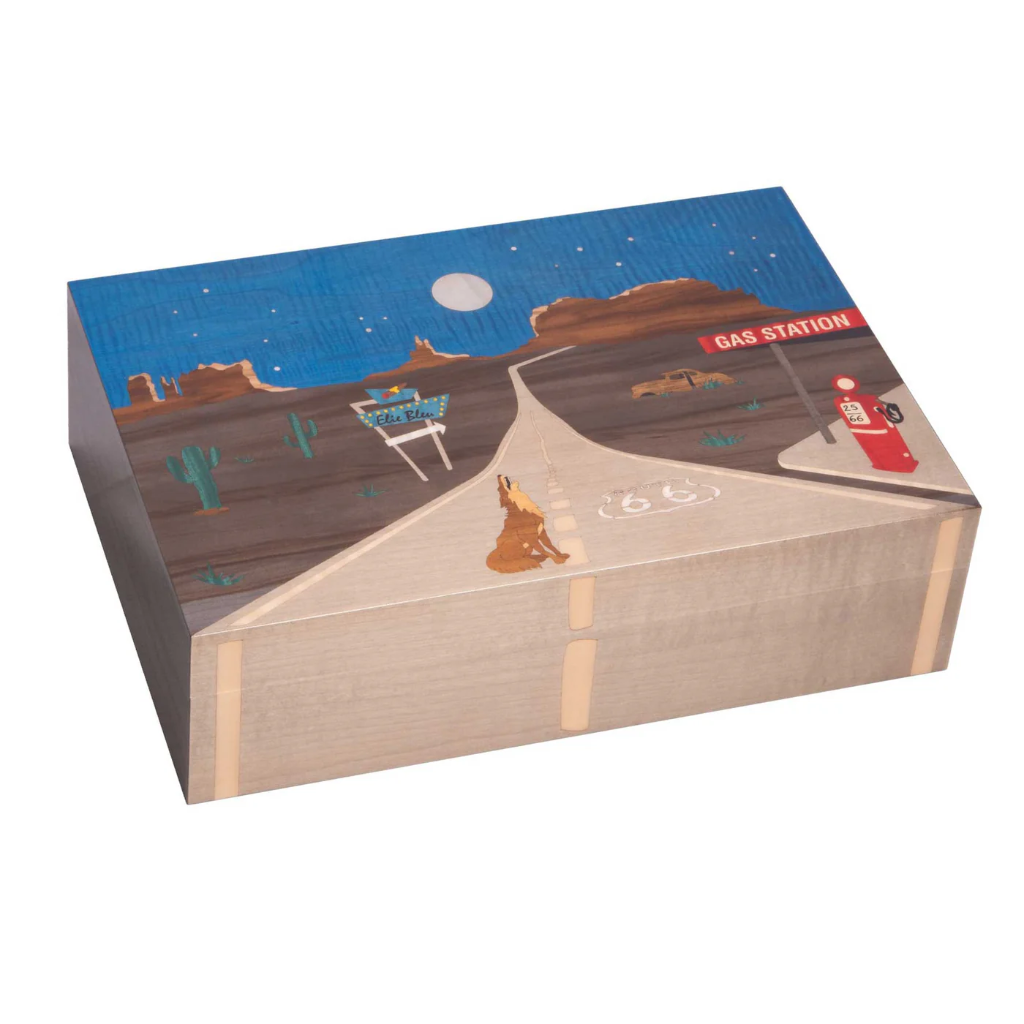 WOODEN HUMIDOR 110 CIG. "ROAD 66" N°53