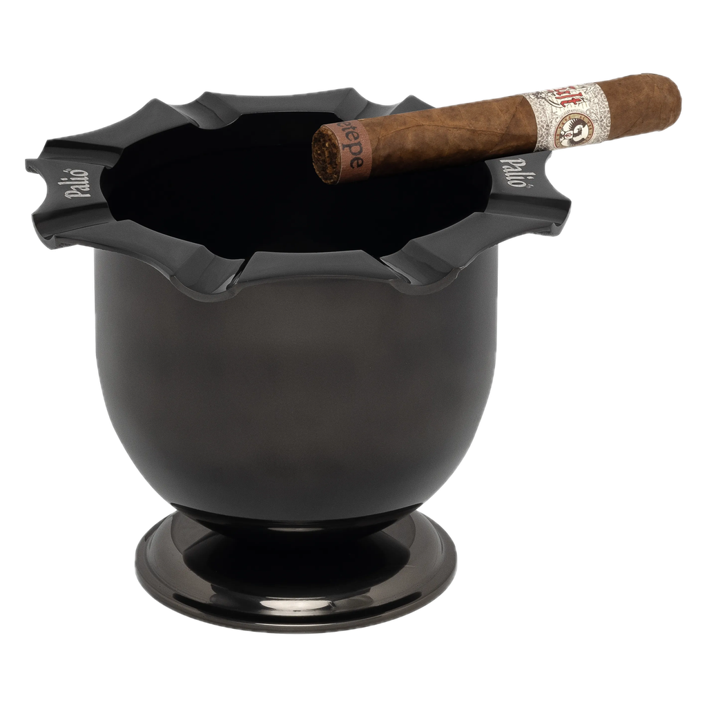 [PAL-CA-110BN] PALIÓ TAZZA ALTA ASHTRAY, POLISHED BLACK NICKEL