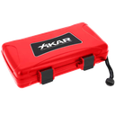 [XI-205RDXI] 5 CIGAR TRAVEL HUMIDOR, RED XIKAR LABEL