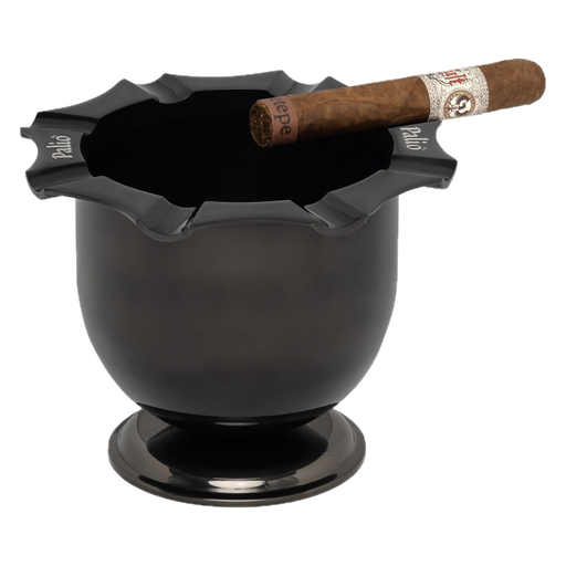 [AS038] [PAL-CA-110BN] PALIÓ TAZZA ALTA ASHTRAY, POLISHED BLACK NICKEL