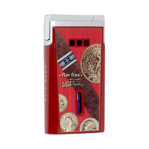 [LI077] J-15 CIGAR JET FLAME LIGHTER MEDALS RED