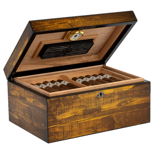 [HD121] [HUM-100ADR-BOV] ADIRONDACK - 100 CIGAR, RECLAIMED WOOD HUMIDOR