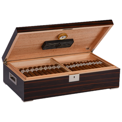 [HD128] [VALENTINO-BOV] HUMIDOR SUPREME VALENTINO, 85-150 CIGAR CAPACITY, HIGH LACQUER FINISH, WITH (5) XIKAR-BOVEDA