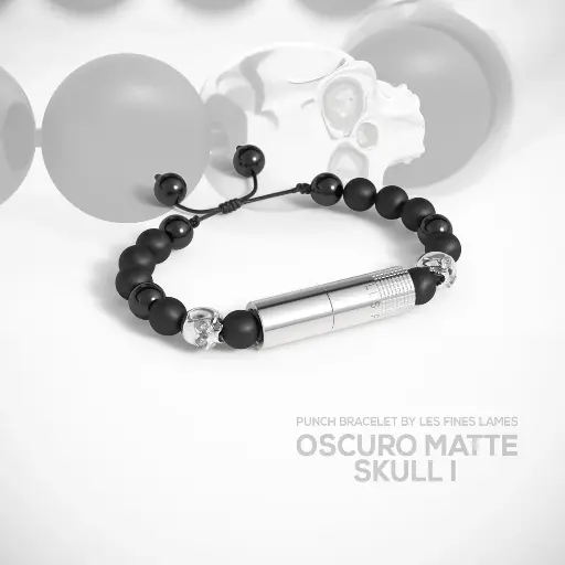 [CT175] [BP3128015] PUNCH BRACELET - OSCURO MATTE SKULL I
