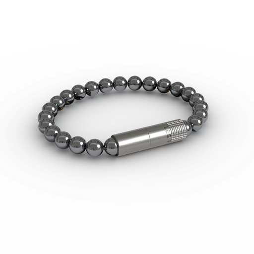 [CT023] [BP1136L] PUNCH BRACELET SOLO STEEL HEMATITE 8MM L