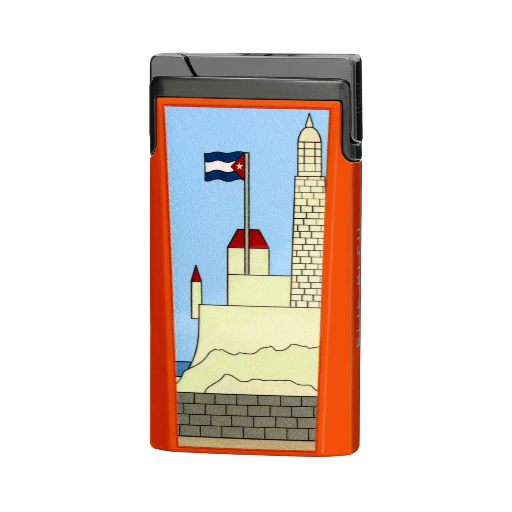 [LI010] J-15 CIGAR JET FLAME LIGHTER "CASA CUBANA "ORANGE LMTD EDITION
